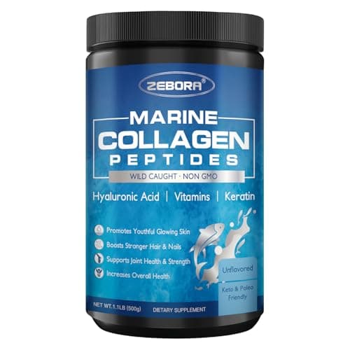 ZEBORA Marine Collagen Peptides Powder 50 Servings - Wild…