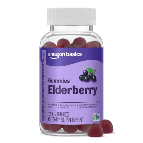 Amazon Basics Adult Elderberry 50 mg Gummy, 120 Count