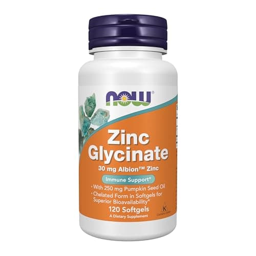 NOW Foods Supplements, Zinc Glycinate with 250 mg Pumpkin Seed…