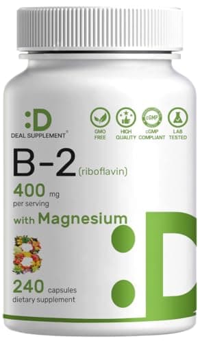 DEAL SUPPLEMENT Vitamin B2 400mg (Riboflavin) | with Magnesium…