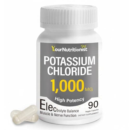 High Potency Potassium Chloride 1000mg Potassium Supplement…