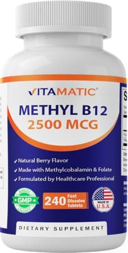 Vitamatic Methyl B12 2500 mcg with Folic Acid – Natural Berry…