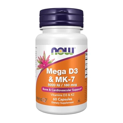 Supplements, Mega D-3 & MK-7 with Vitamins D-3 & K-2, 5,000…