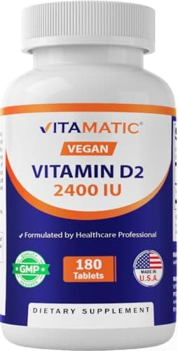 Vitamatic Vegan Vitamin D2 2400 IU (60 mcg) – Vitamin D…
