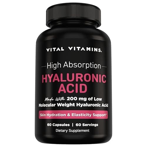 Vital Vitamins Hyaluronic Acid Supplements 200mg - 60 Capsules
