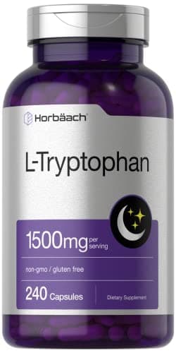 Horbäach L Tryptophan 1500mg Capsules | 240 Count | Nighttime…