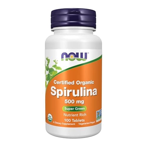 NOW Supplements, Organic Spirulina 500 mg with Vitamins…