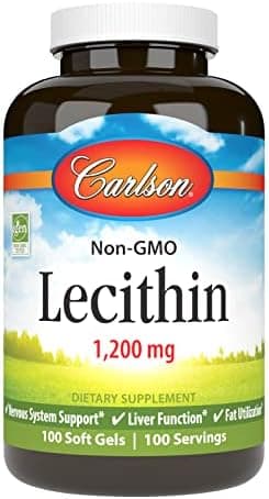 Carlson Lecithin, Non-GMO, 1200 mg, 100 Softgels