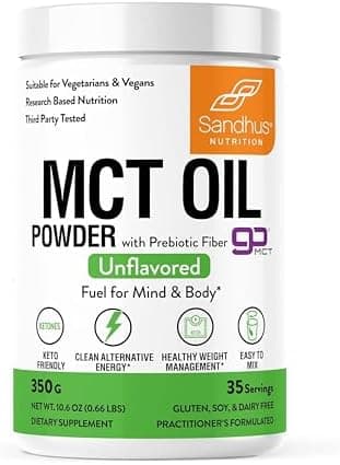 Sandhu's MCT Oil Powder with Prebiotic Fiber | 35 Servings…