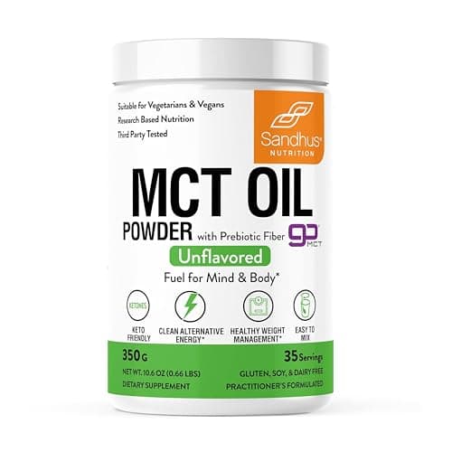 Sandhu's MCT Oil Powder with Prebiotic Fiber | 35 Servings…