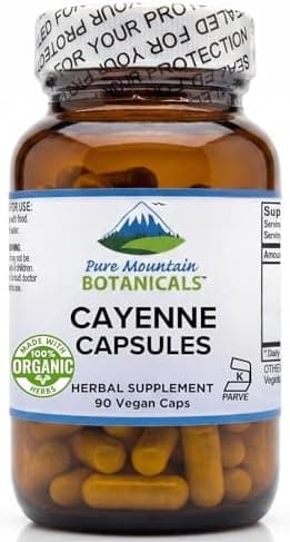 Pure Mountain Botanicals Cayenne Pepper Capsules - 500mg…