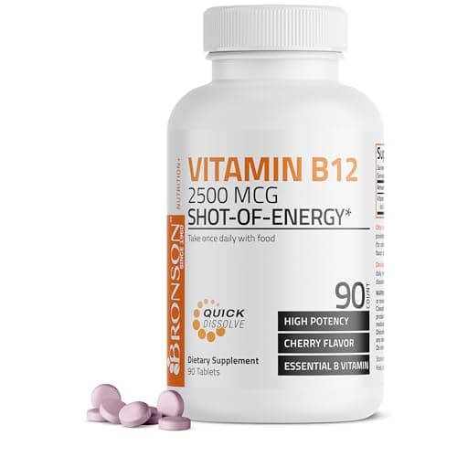 Vitamin B12 2500mcg Shot of Energy Fast Dissolve Chewable…