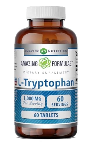 Amazing Formulas L-Tryptophan 1000mg 60 Tablets Supplement…
