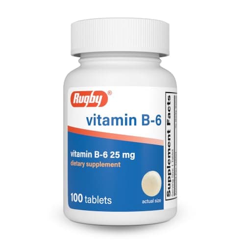 Rugby Vitamin B-6 Tablets - 25mg of Vitamin B6 - Dietary…