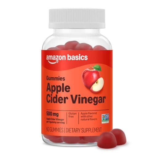 Amazon Basics Apple Cider Vinegar 500 mg Gummy, 60 Count