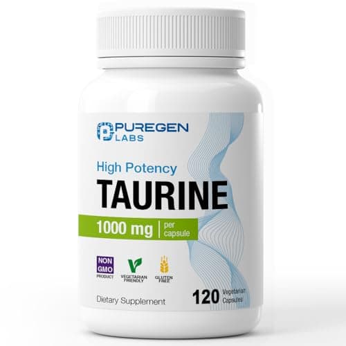 Puregen Labs Taurine 1000mg [High Potency] 120 Veg Capsules…