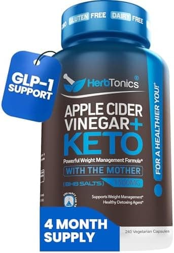 Herbtonics Apple Cider Vinegar + Keto BHB Capsules | GLP-1…