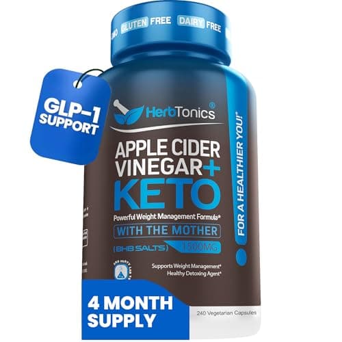 Herbtonics Apple Cider Vinegar + Keto BHB Capsules | GLP-1…