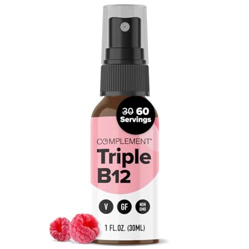 COMPLEMENT Vegan Vitamin Triple B12 Liquid Spray- 1500 mcg B12…