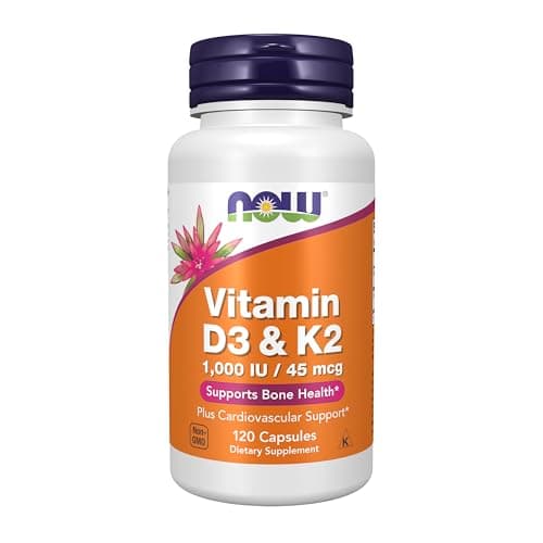 NOW Supplements, Vitamin D-3 & K-2, 1,000 IU/45 mcg,Plus…