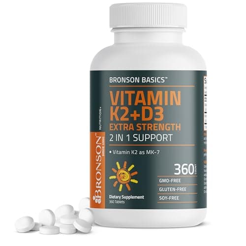 Vitamin K2 (MK7) with D3 Supplement Extra Strength 2 in 1…