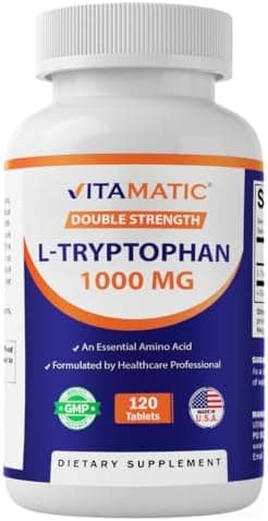 Vitamatic L-Tryptophan 1000 mg, 120 Tablets, Double Strength