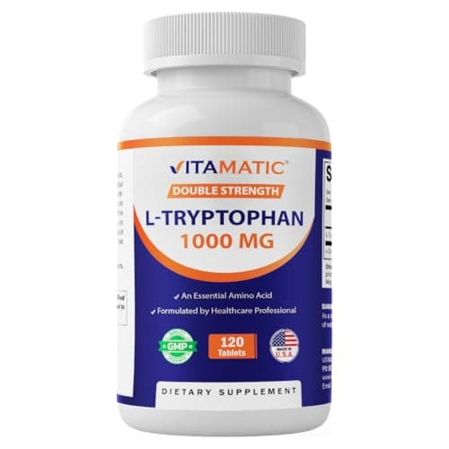 Vitamatic L-Tryptophan 1000 mg, 120 Tablets, Double Strength