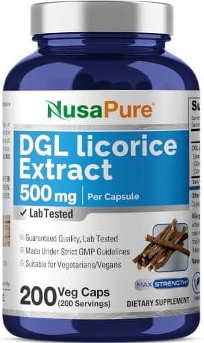 DGL Licorice Extract, Non-GMO, Vegan, 500mg, 200 Veg Capsules…