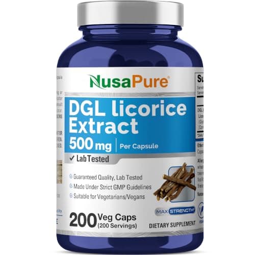 DGL Licorice Extract, Non-GMO, Vegan, 500mg, 200 Veg Capsules…