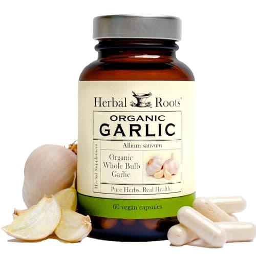 Herbal Roots Organic Whole Bulb Garlic Pills - Potent Extra…
