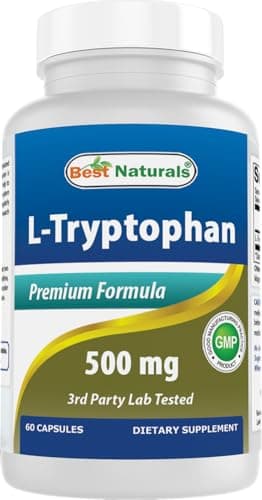 Best Naturals L-Tryptophan 500 mg 60 Capsules (60 Count (Pack…