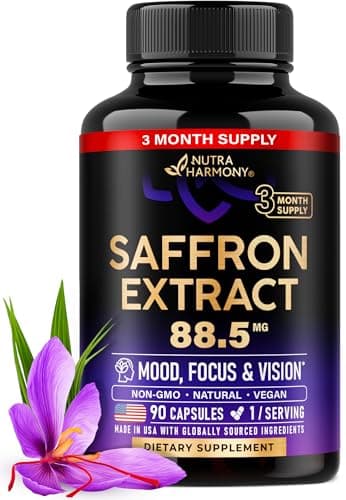 Natural Saffron Supplements - Pure Saffron Extract 88.5 mg…