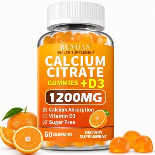 Calcium Citrate 1200mg Gummies with Vitamin D3 for Women Men…