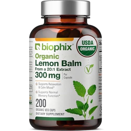 biophix Organic Lemon Balm Capsules 300 Mg USDA Organic