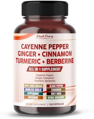 PeakPury Cayenne Pepper Supplement with Ginger