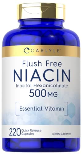 Carlyle Niacin Flush Free 500mg | 220 Capsules | Non-GMO…
