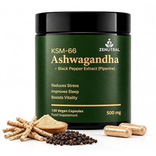 KSM-66 Ashwagandha 500mg with Black Pepper (Piperine) – Stress