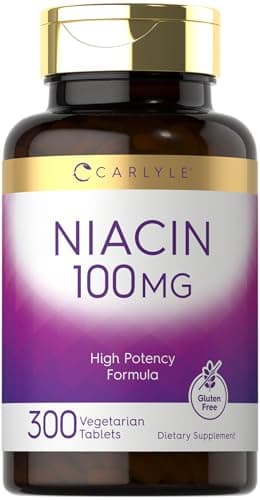 Carlyle Niacin 100mg | 300 Vegetarian Tablets | Non-GMO