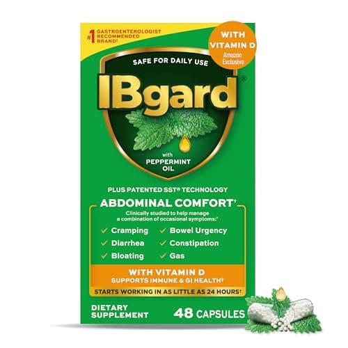 IBgard with Vitamin D, Peppermint Oil Capsules, 48 Capsules…