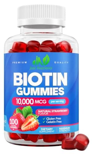 Biotin 10,000mcg Gummies for Hair Growth, Skin & Nails (100…