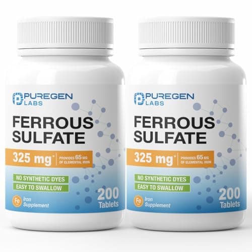 Puregen Labs Iron 65mg - High Potency Iron Supplement | No…