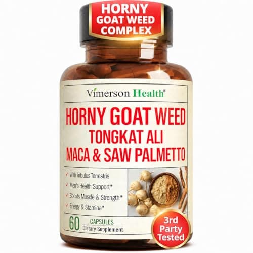 Horny Goat Weed for Men 1000mg – 9-in-1 Male Enhancing…