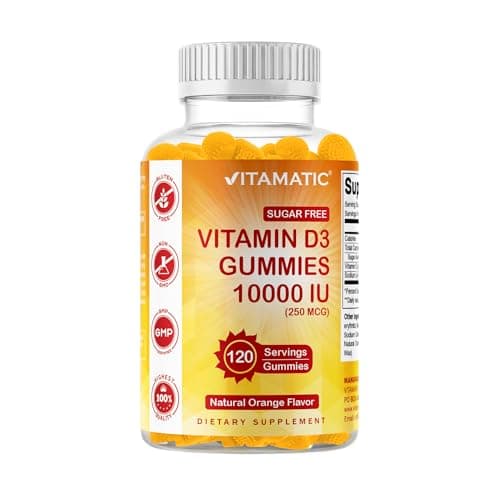 Vitamatic Sugar Free Vitamin D3 10000 IU - 120 Pectin Based…