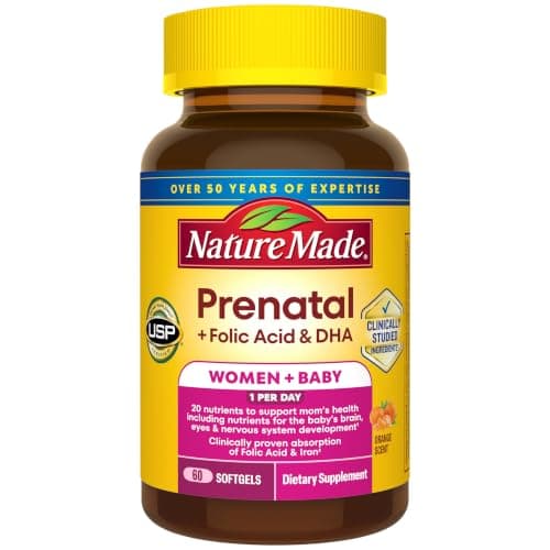 Nature Made Prenatal Vitamins for Women with Folic Acid + DHA