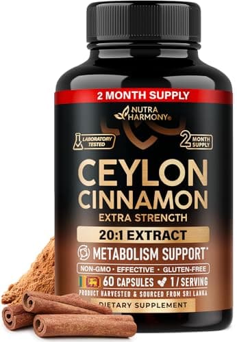 Ceylon Cinnamon Capsules - Energy Heart & Metabolism Support…