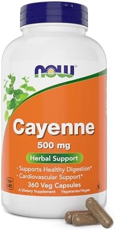 Now Cayenne (Capsicum annuum) 500 mg, 360 Veg Capsules