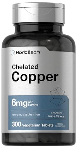 Horbäach Chelated Copper Supplement 6mg | 300 Tablets…