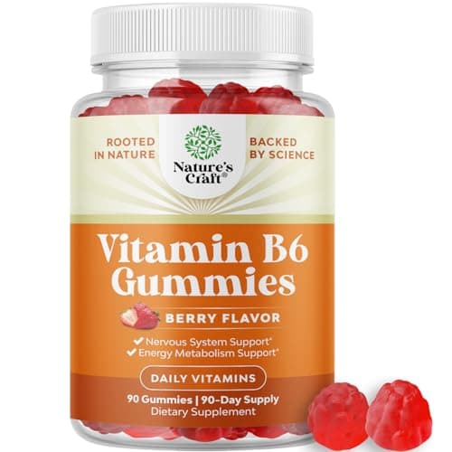 Potent Vitamin B6 Gummies for Adults - Vitamin B6 50mg Per…