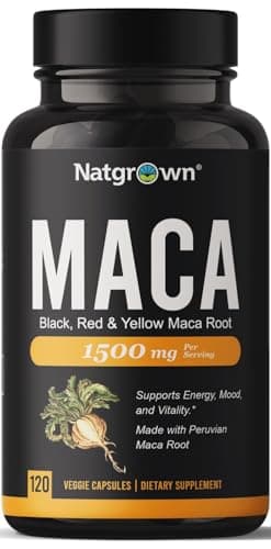 Natgrown Organic Maca Root Powder Capsules - Black