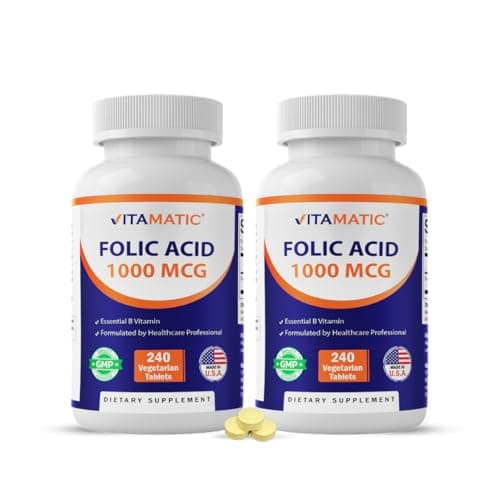 Vitamatic Folic Acid 1000 mcg (1 mg) – 240 Vegetarian Tablets…